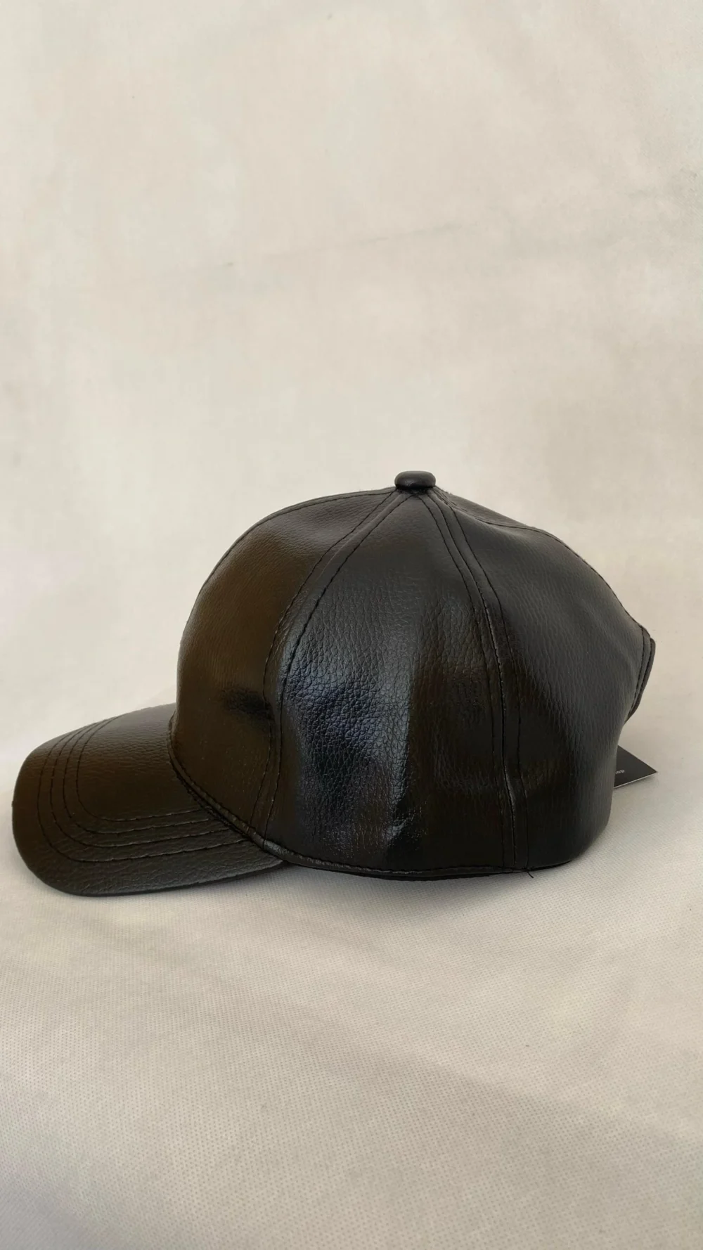 Black Leather Cap - Image 2