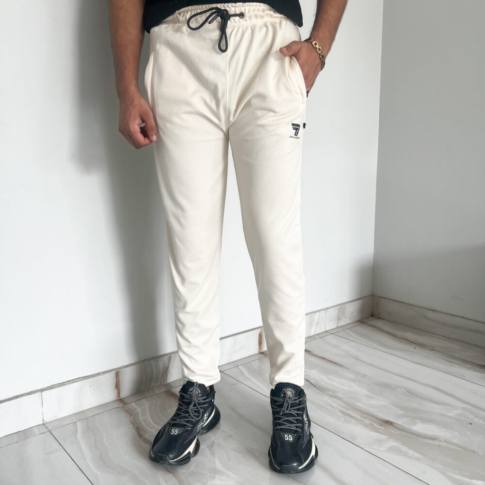 Basic Knitted Cream White Trouser - Image 2