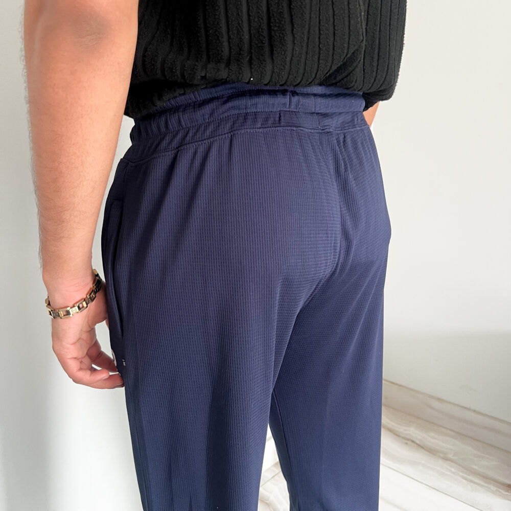 Basic Knitted Navy Blue Trouser - Image 3